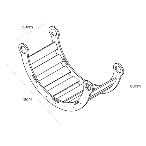 Mecedora Dream de madera blanca con almohada, tobogán y escalera - Grande - ZuriBoo