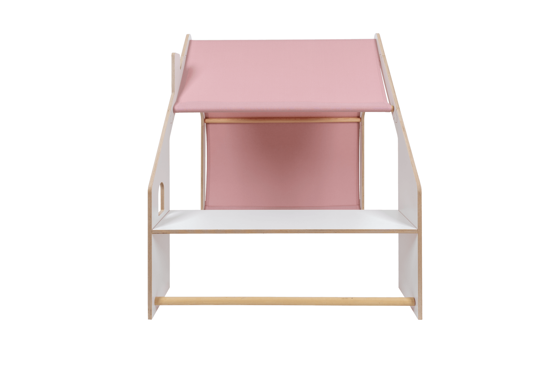 MeowBaby® Casita de Madera Blanca para Niños - Techo Rosa - ZuriBoo