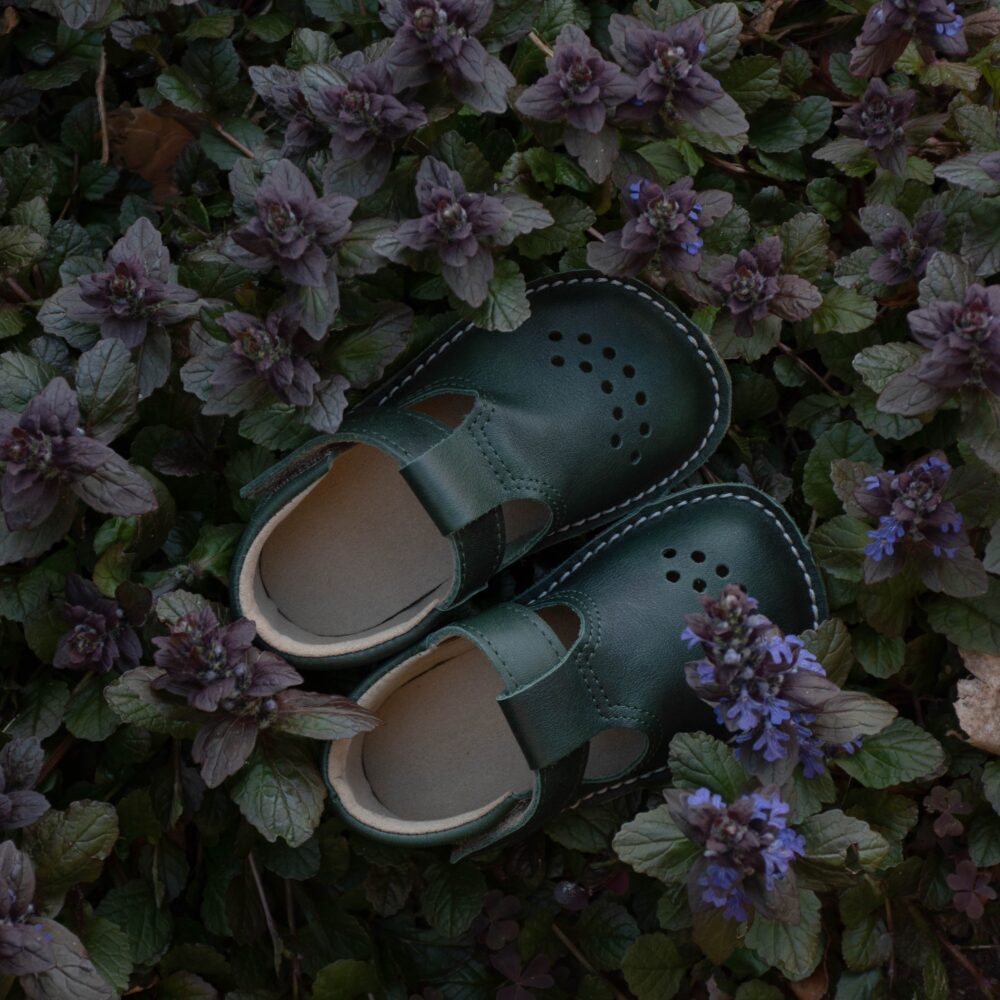 Zapatos Niños Piel Lusti - Verde Oscuro - ZuriBoo