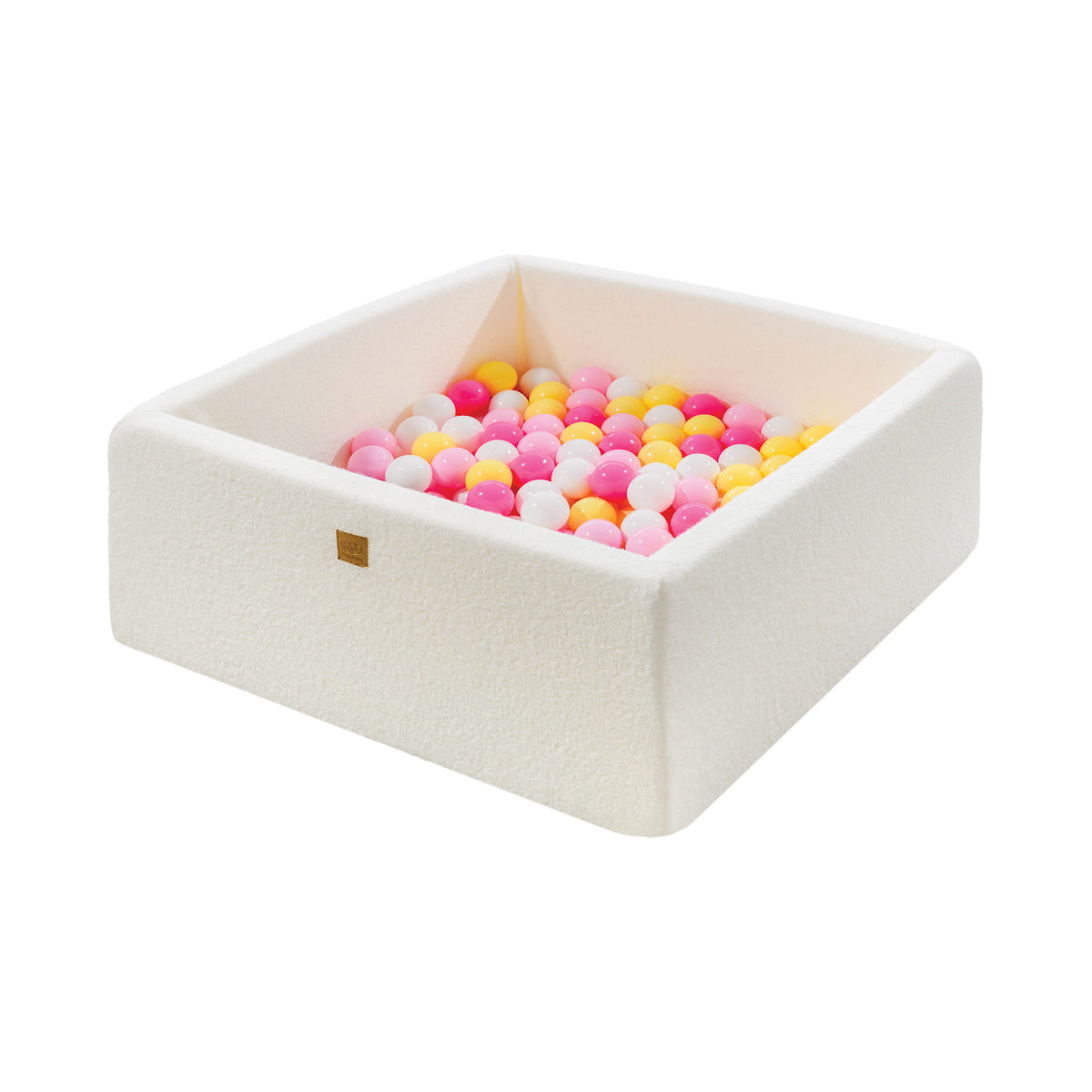 Piscina de bolas cuadrada con 200 bolas, 90x90x40cm, blanco, Boucle