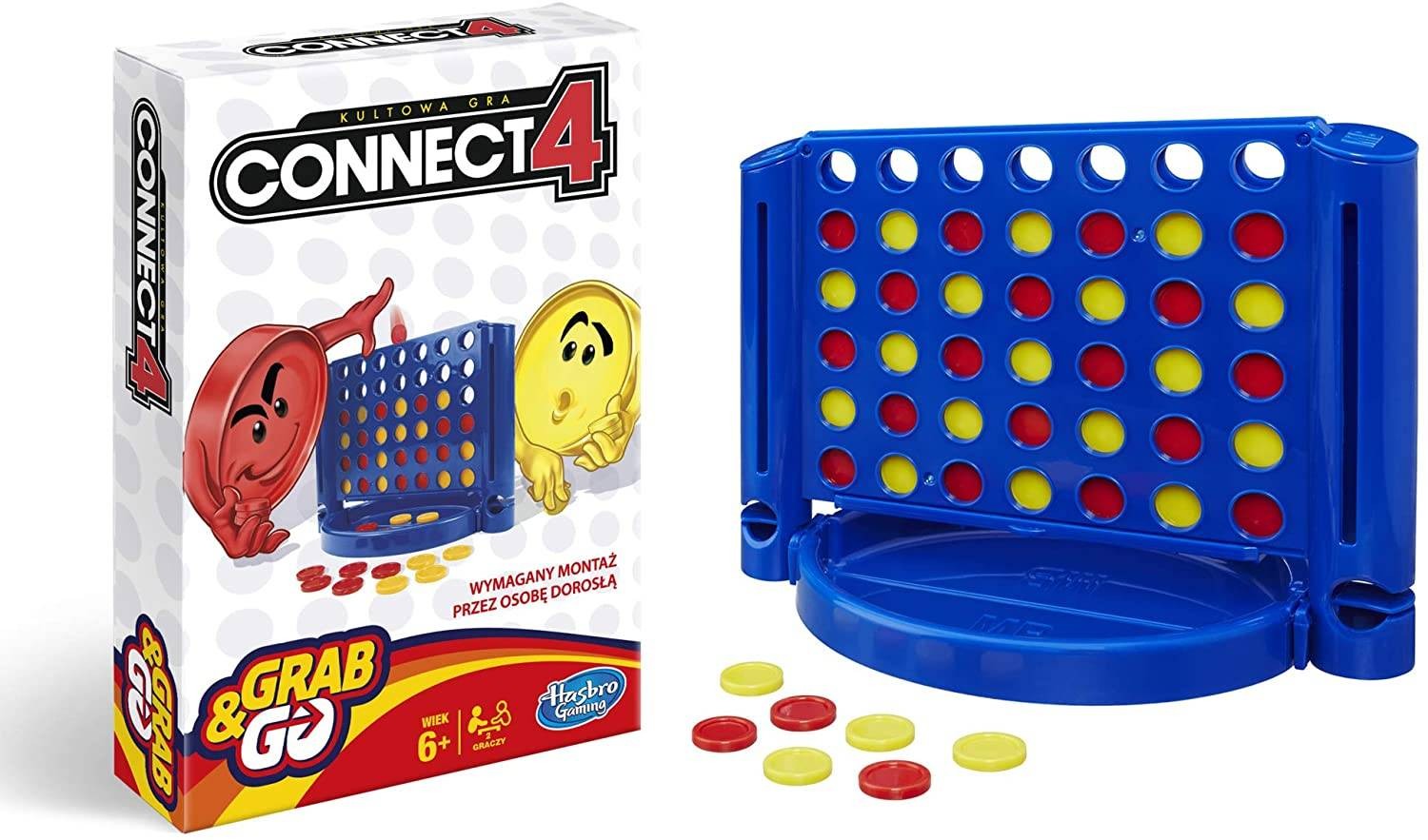 Hasbro Connect 4 Grab N Go Juego de mesa de viaje B1000