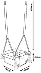 Columpio casero de algodón para niño con almohada.