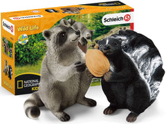 Schleich 42532 Bromas De Maní Mapache Zorrillo Vida Salvaje