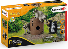 Schleich 42532 Bromas De Maní Mapache Zorrillo Vida Salvaje