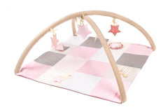 Alfombra de actividades para bebé pequeña, 100x100 cm - Rosa - ZuriBoo