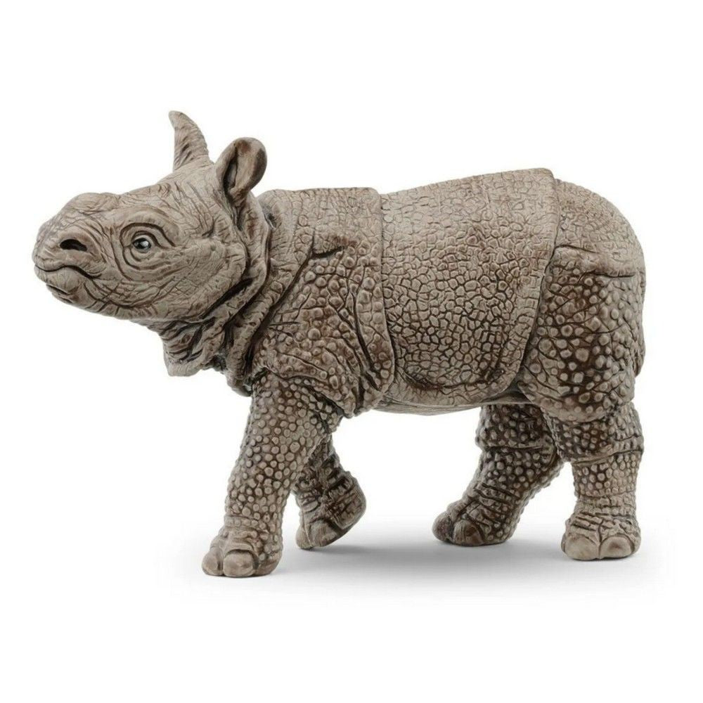 Schleich Figura de vida salvaje del rinoceronte indio joven 14860