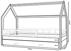 Casita infantil escandinava cama 160x80cm + cajón