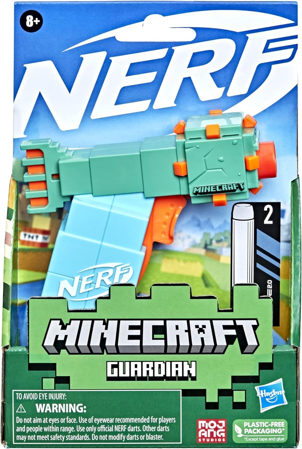 NERF MicroShots Minecraft Guardián Mini Blaster F4417