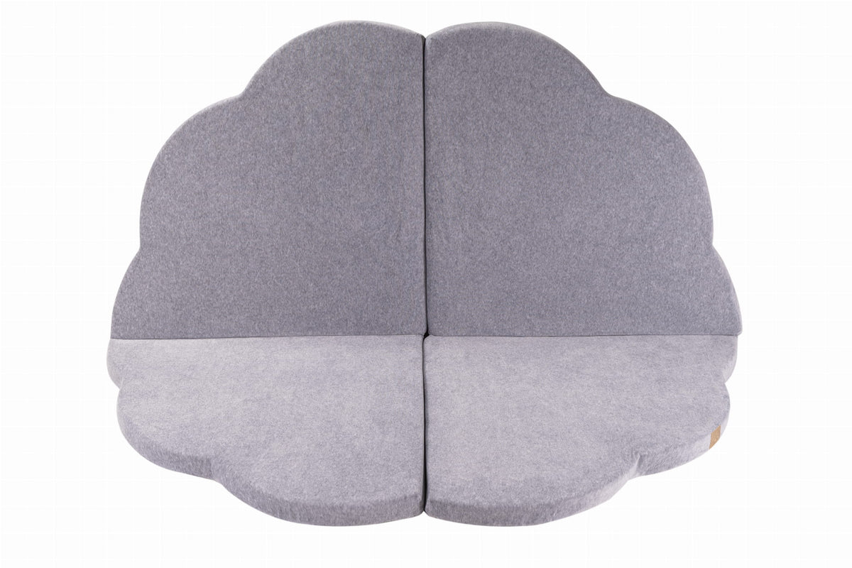 Baby Cloud Alfombra de juegos plegable de espuma certificada, 160x160 cm, terciopelo, gris claro