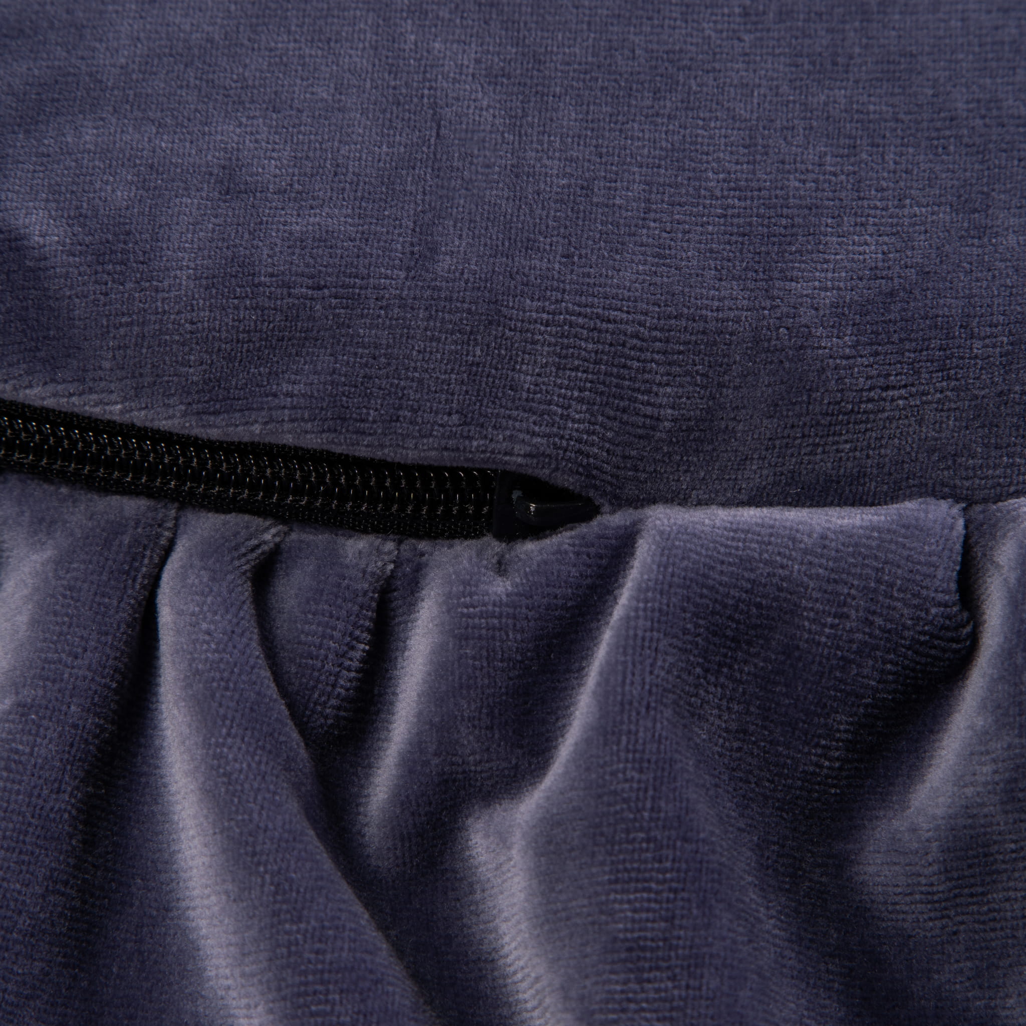 Alfombra de juego redonda de espuma para bebé, 100 cm, con volante certificado, terciopelo, azul grisáceo
