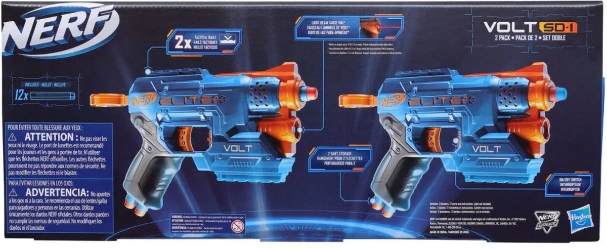 Pistola NERF Elite de 2,0 voltios Duopack F5852