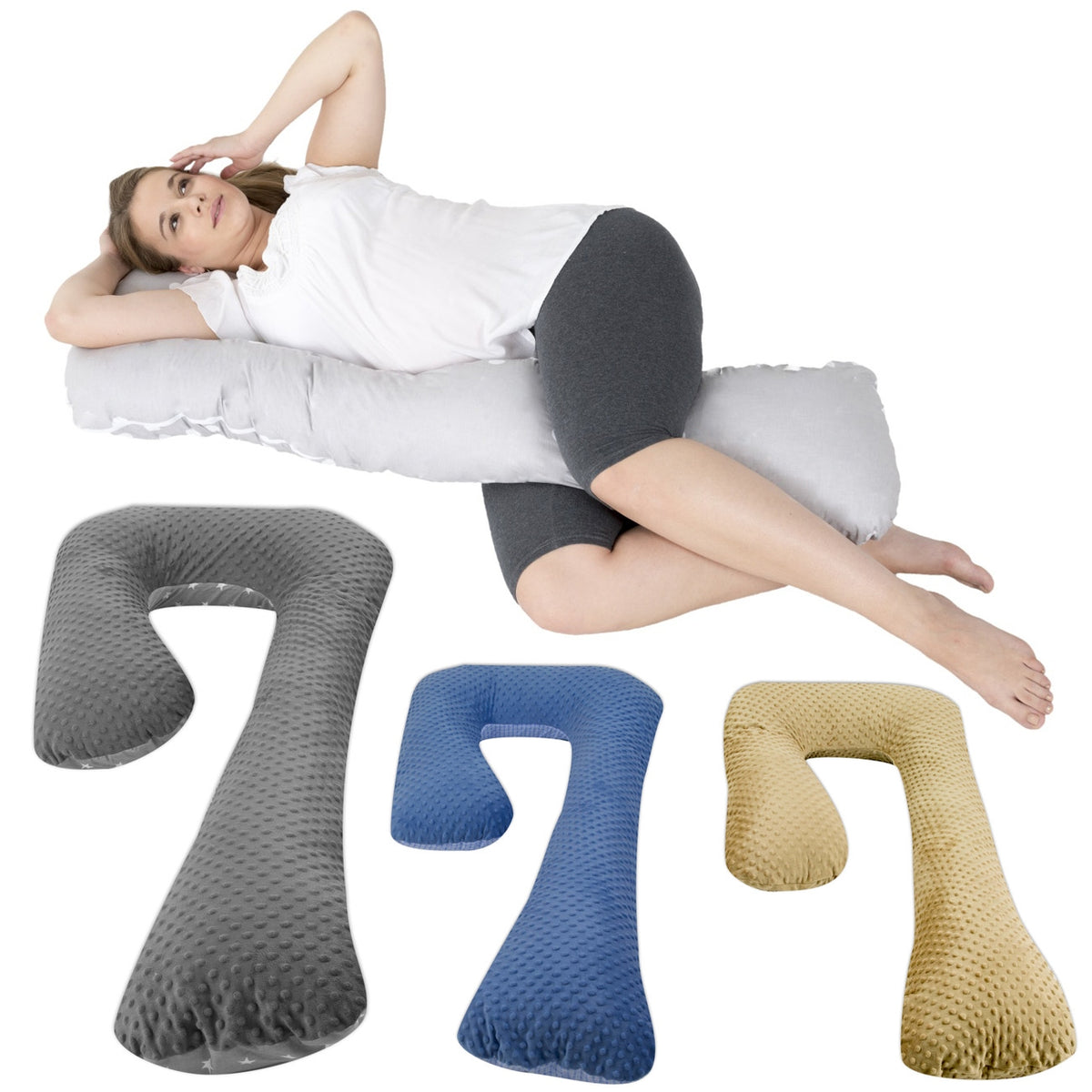 Almohada premamá minky de algodón para mujer, multifuncional, cómoda, grande