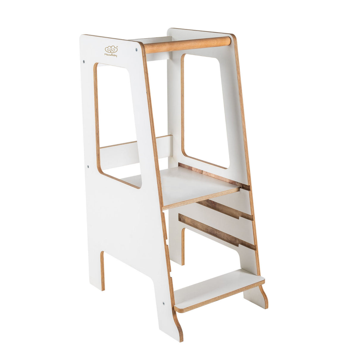 Ayudante de cocina de madera Scandi, blanco