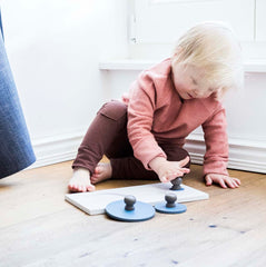 Rompecabezas con forma de madera maciza Montessori - Círculos en varios tamaños - ZuriBoo