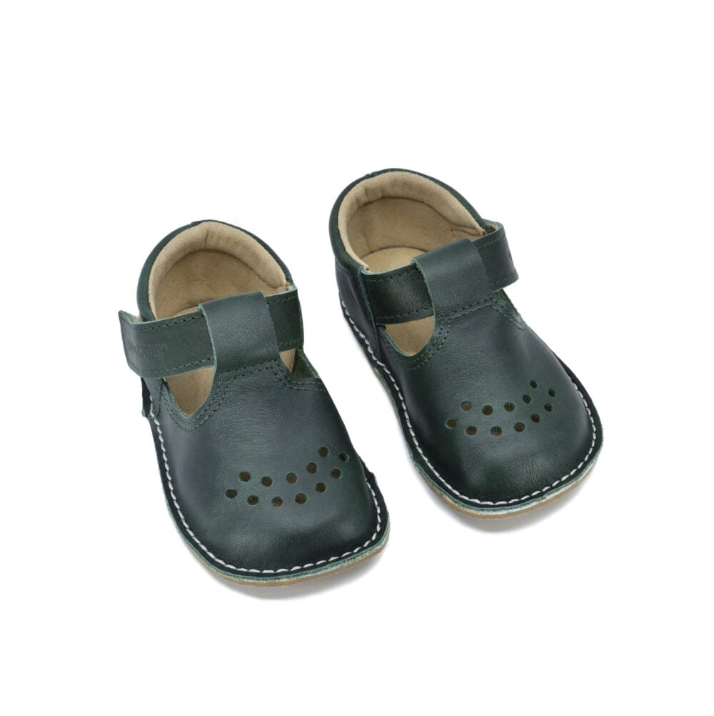 Zapatos Niños Piel Lusti - Verde Oscuro - ZuriBoo