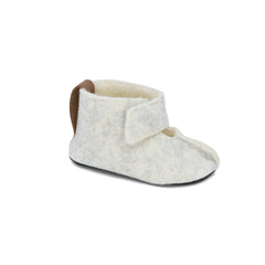 Pantuflas Infantiles KAKU de Lana de Oveja y Fieltro - Blanco - ZuriBoo