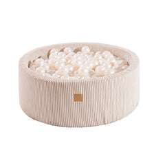Piscina de bolas redonda con 200 bolas Pearl, 90x30 cm - Terciopelo Crudo - ZuriBoo