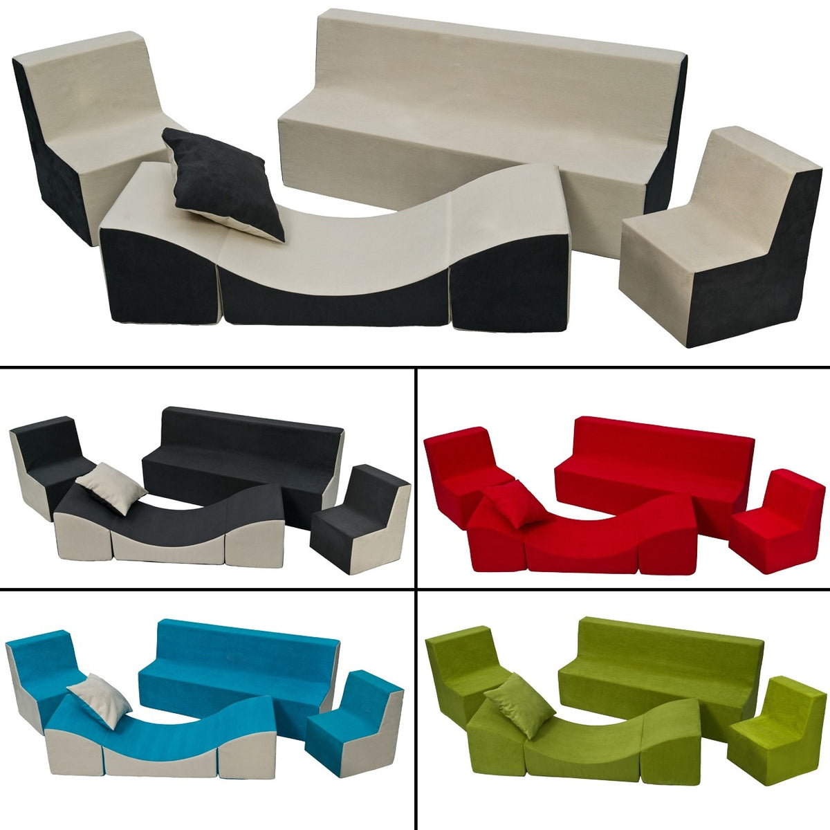 juego completo de muebles: 2 x sillón + sofá + sofá para niños diversión relax relajación