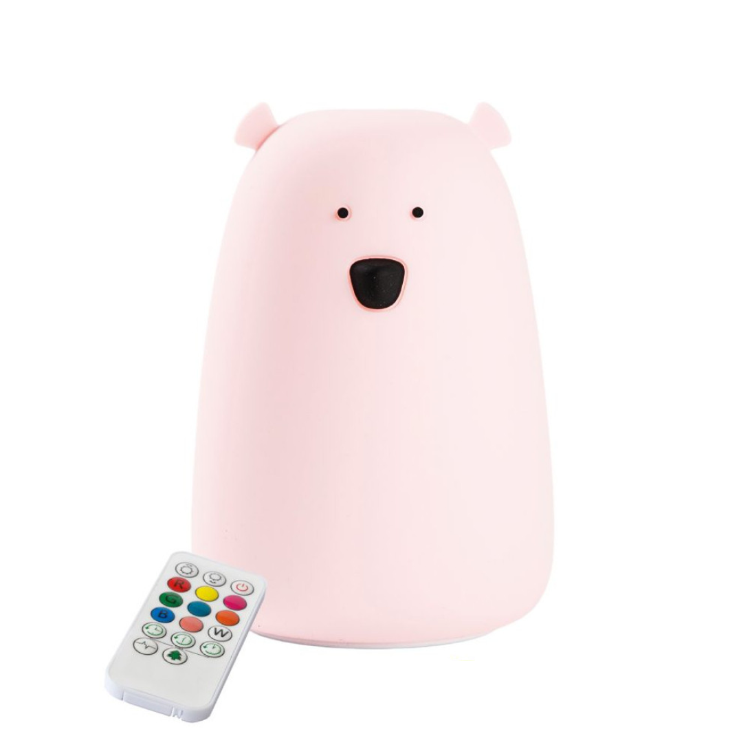 Lámpara de silicona Big Bear con mando a distancia - Rosa - ZuriBoo