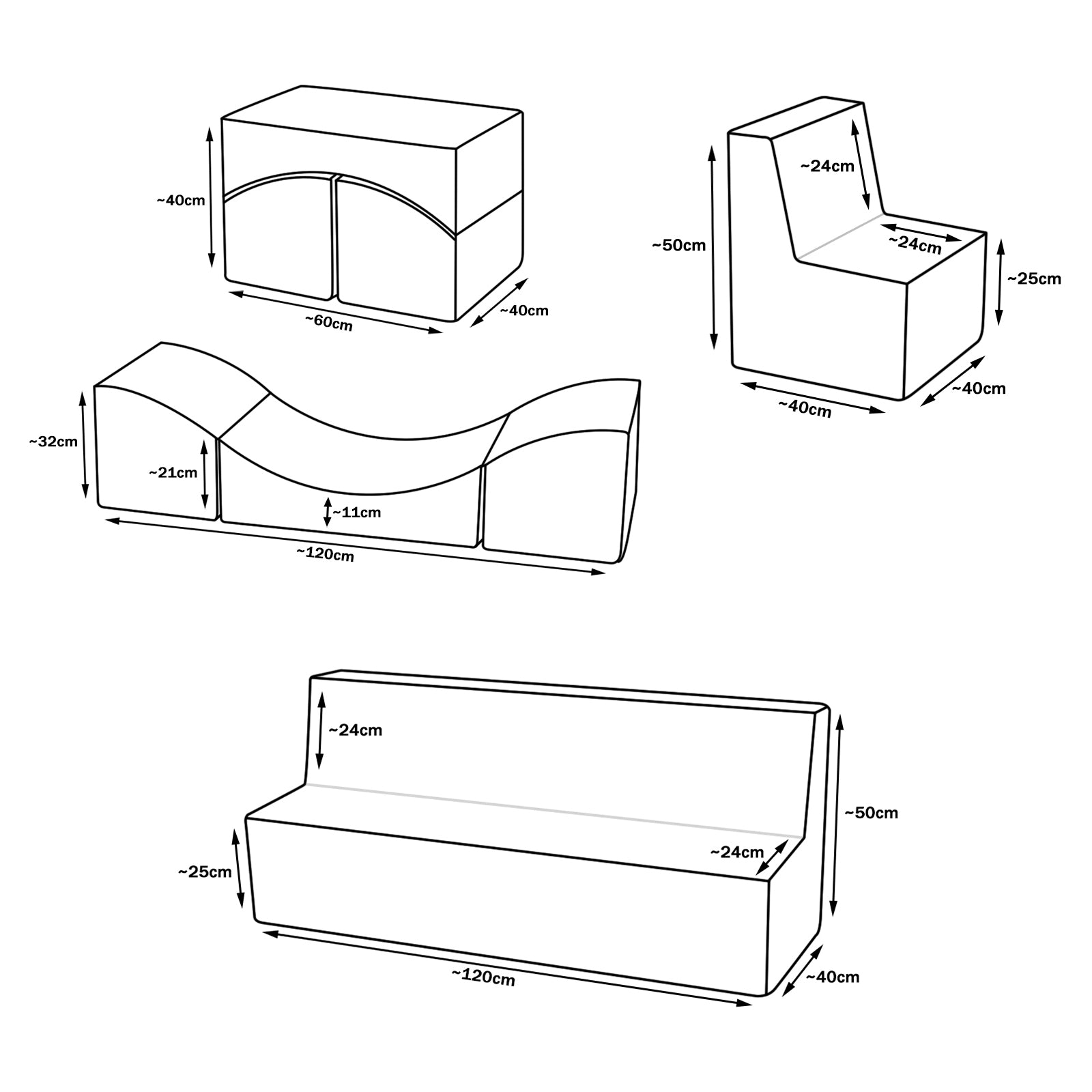 conjunto de muebles de cuero ecológico: 2x sillón + sofá + sofá para niños relax relax