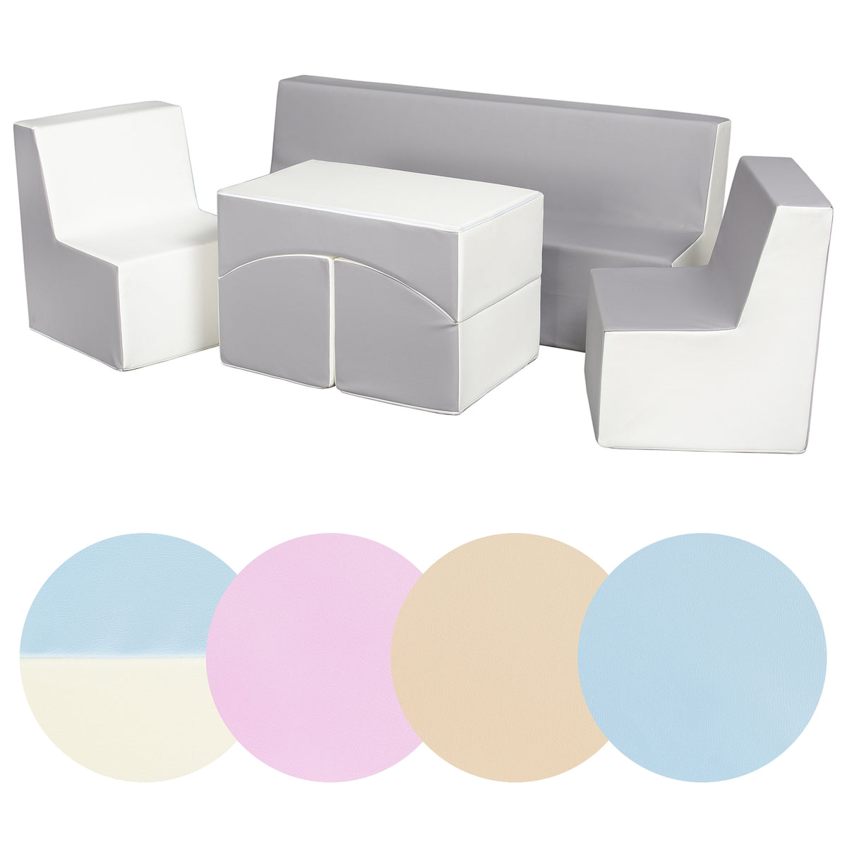 conjunto de muebles de cuero ecológico: 2x sillón + sofá + sofá para niños relax relax