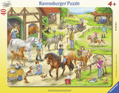 Ravensburger Puzzle Con Estructura De 40 Piezas, Granja De Caballos