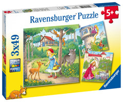 Ravensburger Puzzle 3X49 Pc Rapunzel, Caperucita Roja Y El Rey Rana