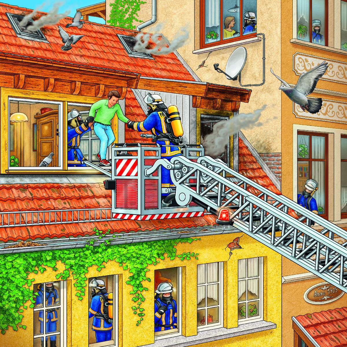 Ravensburger Puzzle 3X49 Pc Carrera De Bomberos