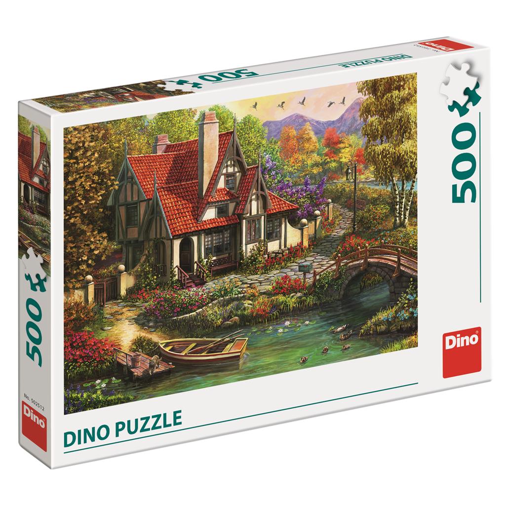 Dino Puzzle 500 Pc Cabaña Cerca Del Lago