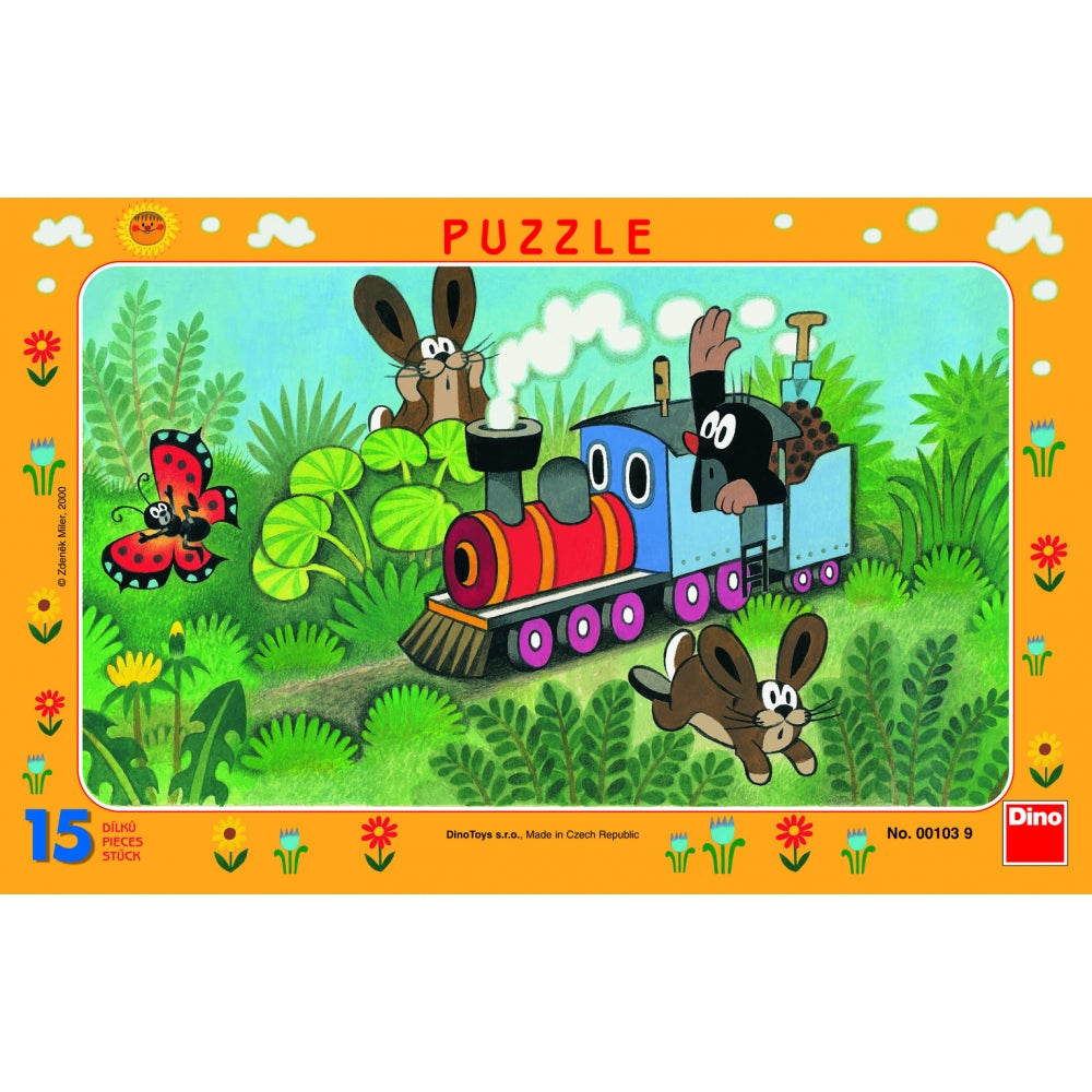 Puzzle Con Marco De Dinosaurio, 15 Piezas, Pequeño