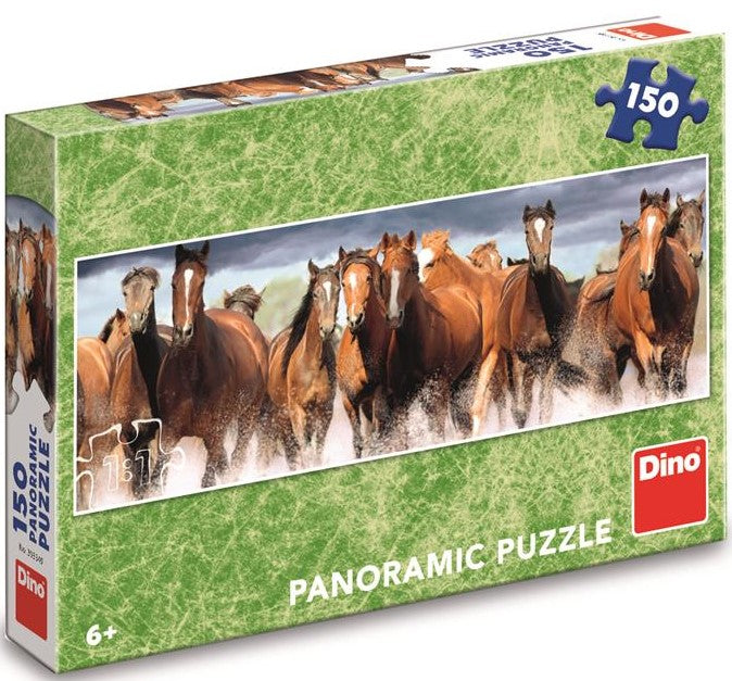 Puzzle Panorámico Dinosaurio 150 Piezas Caballos