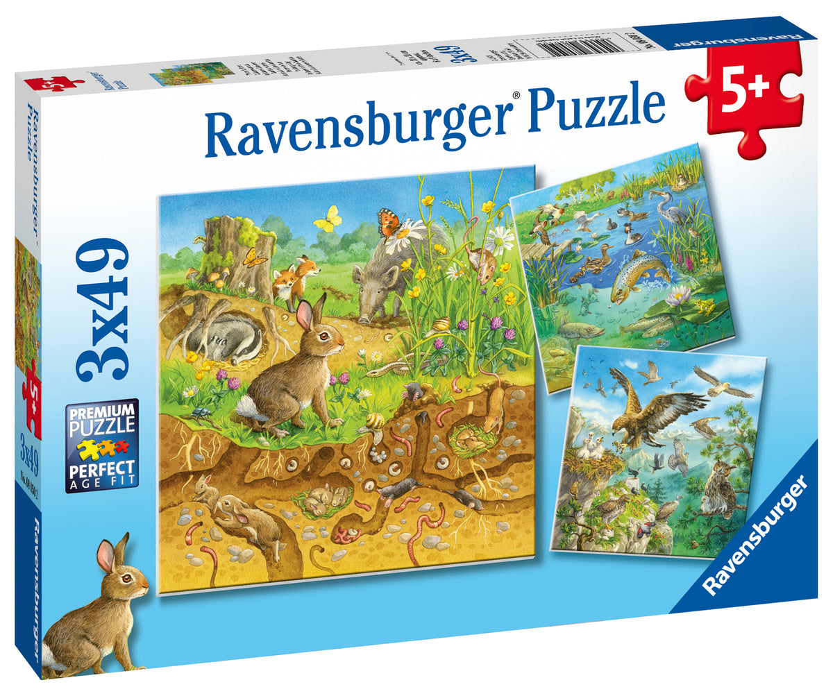 Ravensburger Puzzle 3X49 Ud Animales