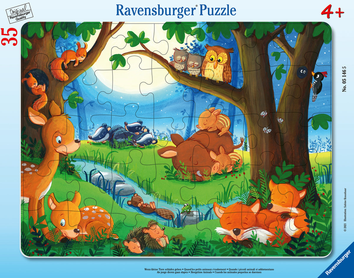 Ravensburger Puzzle Con Estructura De 35 Piezas Animales Durmientes