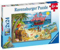 Ravensburger Puzzle 2X24 Pz Piratas Y Sirenas