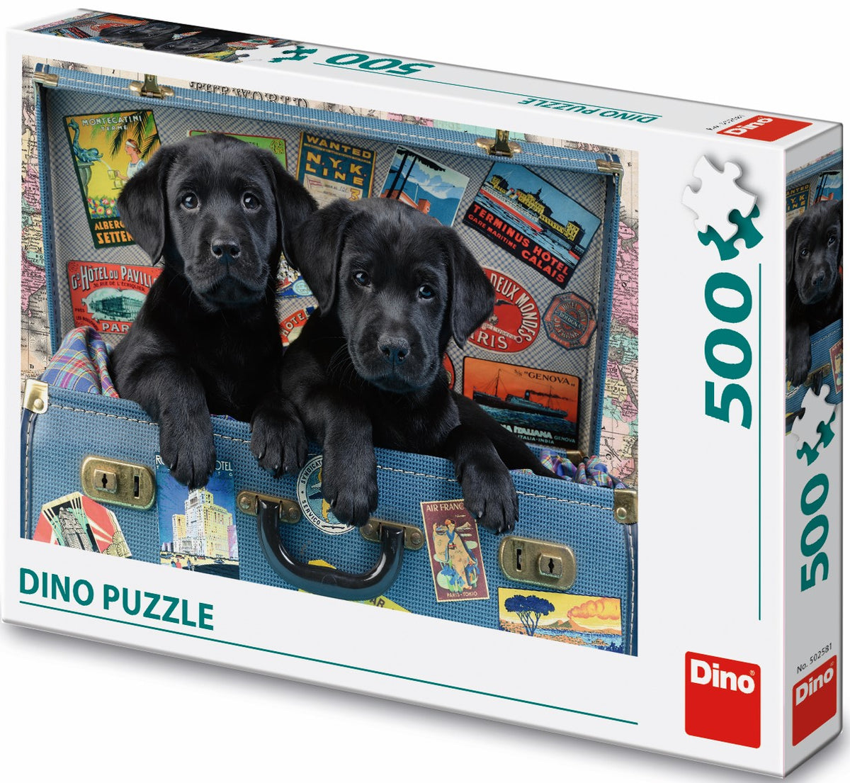 Puzzle De Dinosaurios De 500 Piezas Cachorros En Una Maleta