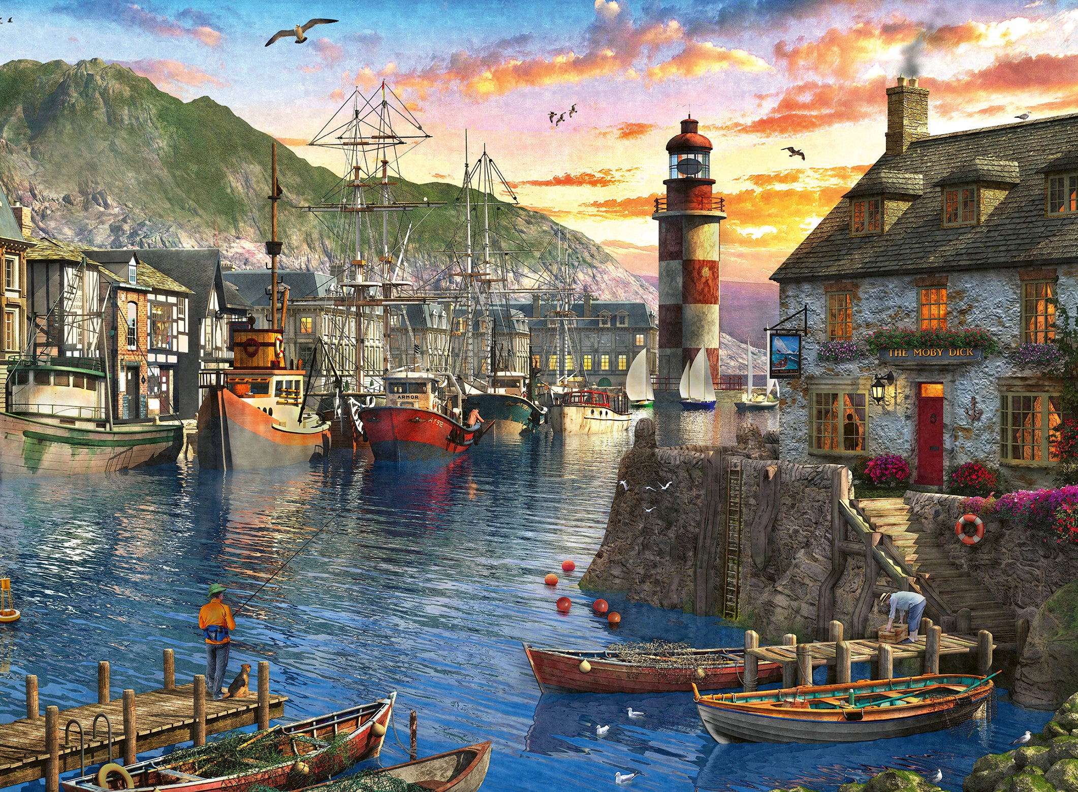 Ravensburger Puzzle 500 Piezas Amanecer En El Puerto