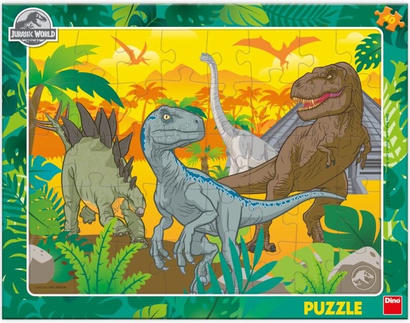 Dino Frame Puzzle 40 Piezas, El Mundo De Los Dinosaurios