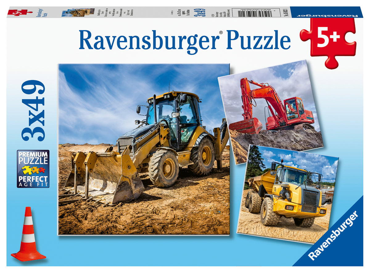 Ravensburger Puzzle 3X49 Pc ¡Excavadora En El Trabajo!