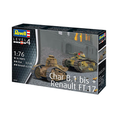 Modelo De Plástico Revell Char. B.1 Bis Y Renault Ft.17 1:76