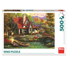 Dino Puzzle 500 Pc Cabaña Cerca Del Lago