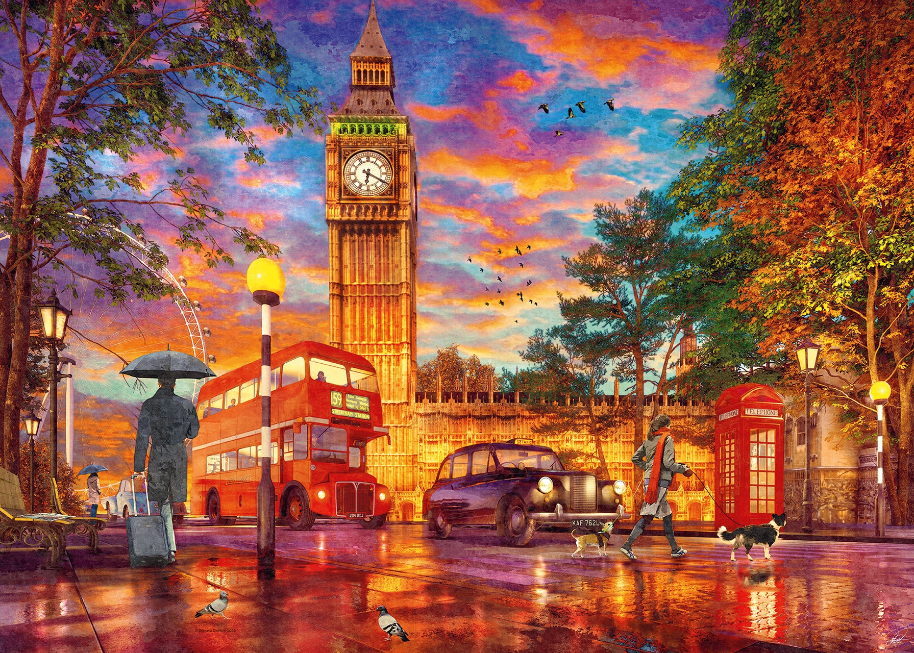 Ravensburger Puzzle 1000 Pc Atardecer En La Plaza