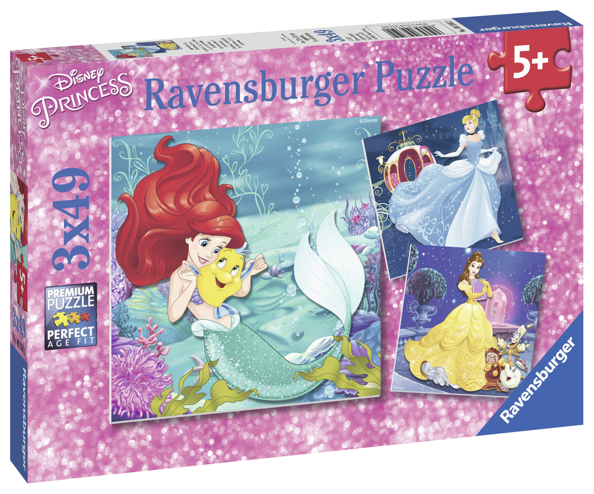 Ravensburger Puzzle 3X49 Pz Disney Princesas Aventura