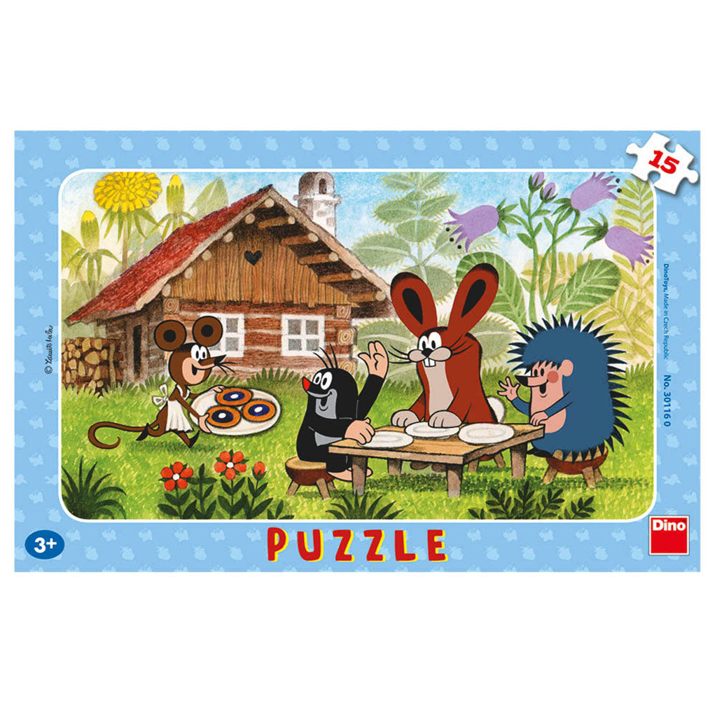 Puzzle Con Marco De Dinosaurio, 15 Piezas Pequeño, Topo