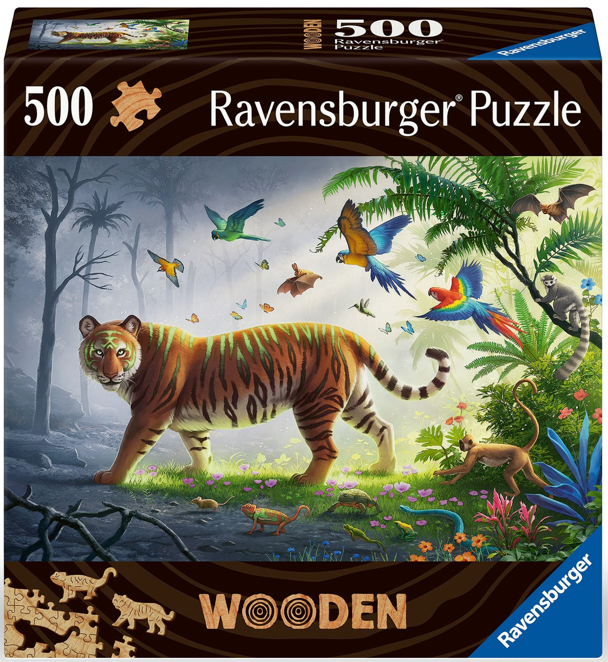 Ravensburger Puzzle De Madera 500 Piezas Tigre En La Jungla