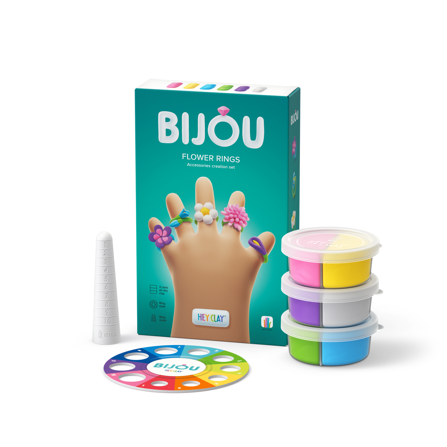 Hey Clay Anillos De Plastilina Flor