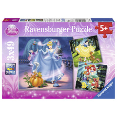 Ravensburger Puzzle 3X49 Pz Disney'S Cenicienta, Blancanieves Y Ariel