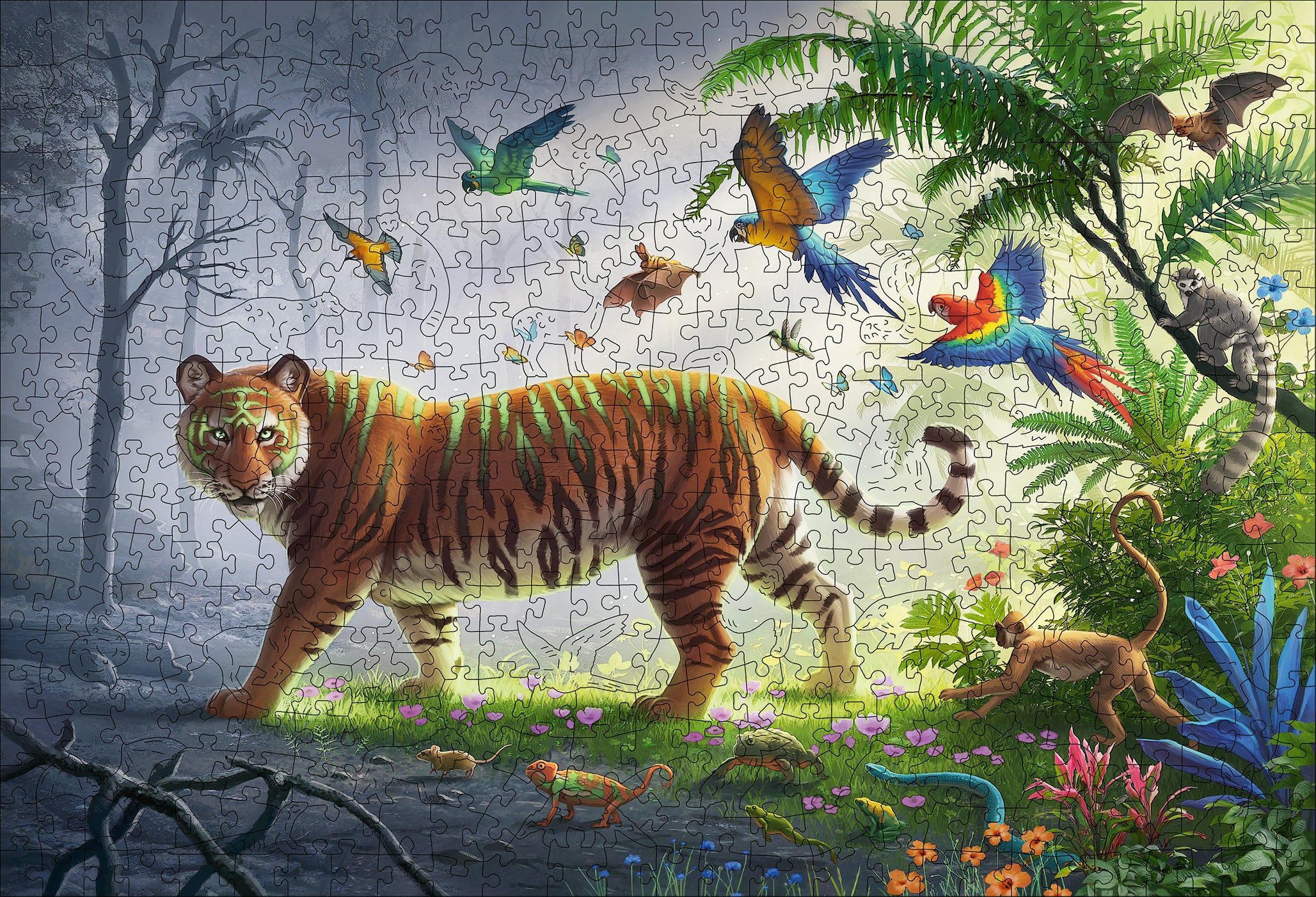 Ravensburger Puzzle De Madera 500 Piezas Tigre En La Jungla