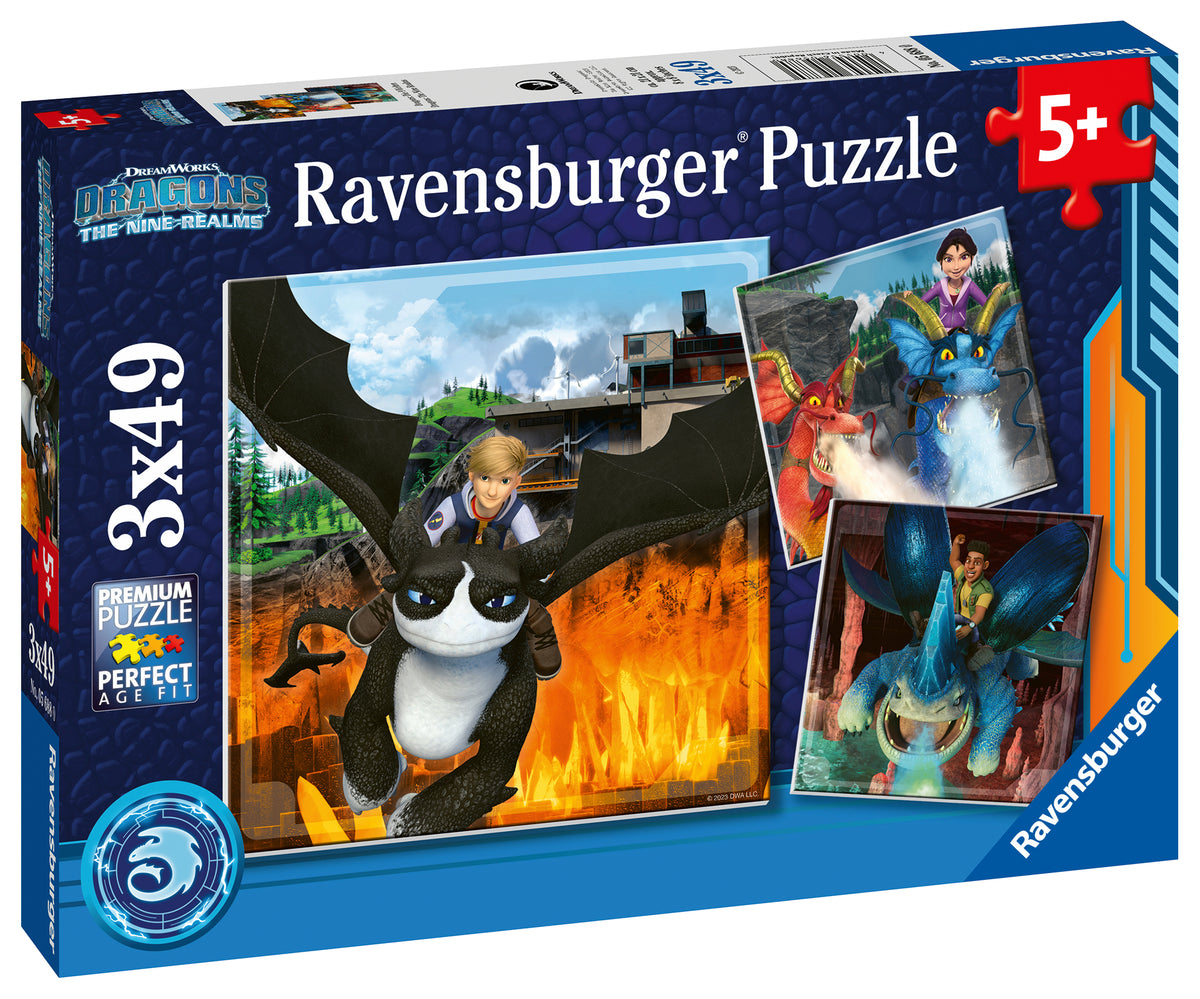 Ravenburgeri Puzzle 3X49 Pc Cómo Entrenar A Tu Dragón.