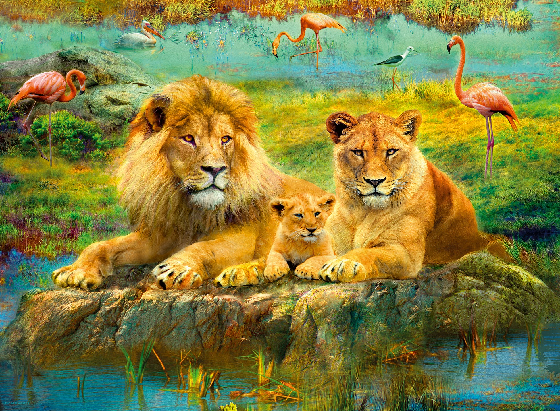 Ravensburger Puzzle 500 piezas Leones en la sabana