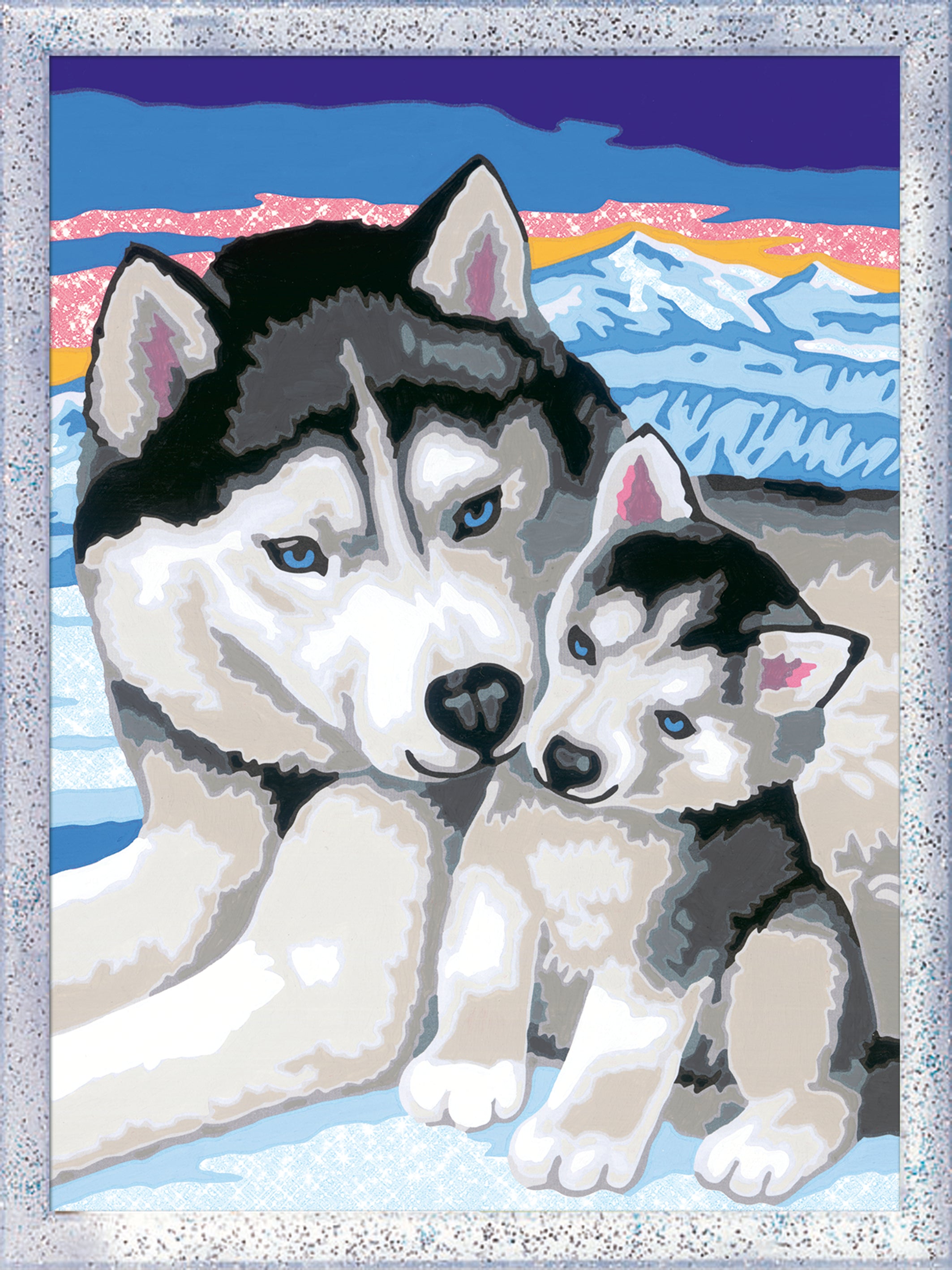 Pintura por números Ravensburger, lindos perros esquimales